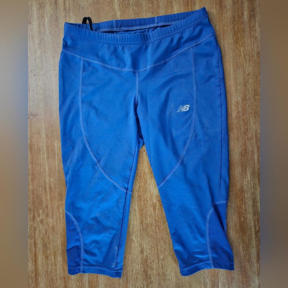 New Balance Womens Bright Blue / Purple Crop Leggings Size Medium Pants